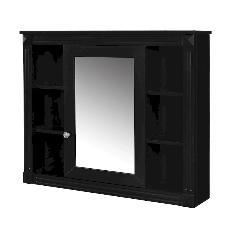 36in Bathroom Vanity with Top Sink, 2 Soft-Close Doors, 2 Drawers and Mirror Cabinet