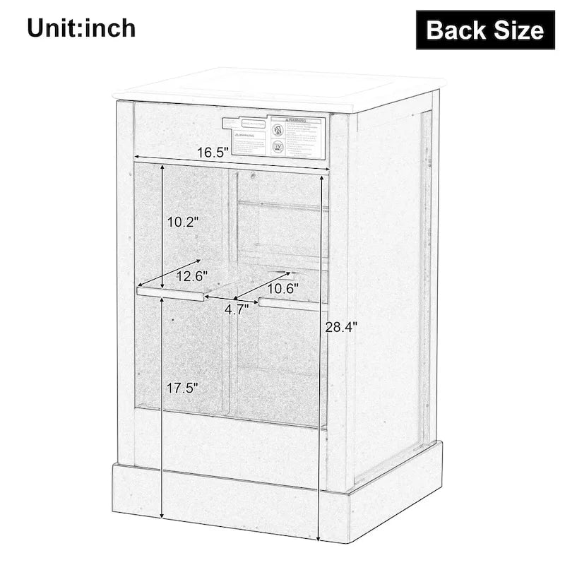 20in Bathroom Vanity Cabinet with Ceramic Sink and Soft-Close Door - Black