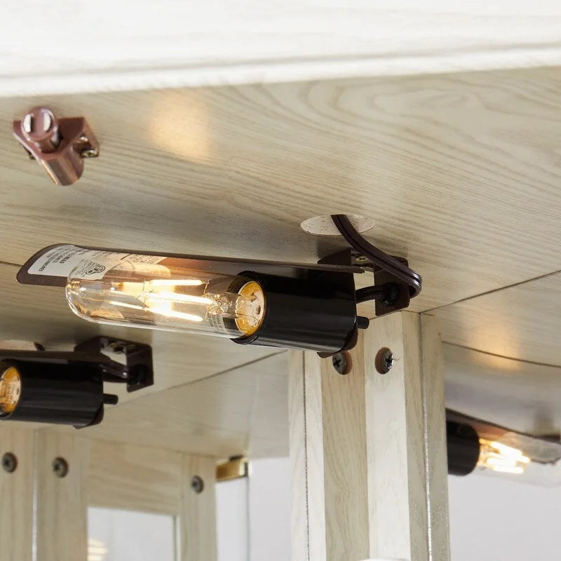 Corner Curio Cabinet with Built-In Lights, Glass Doors and Adjustable Shelves