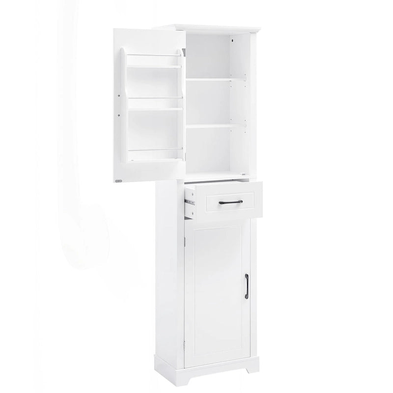 Freestanding Bathroom Storage Cabinet with 4 Adjustable Shelves, Drawer and 2 Doors