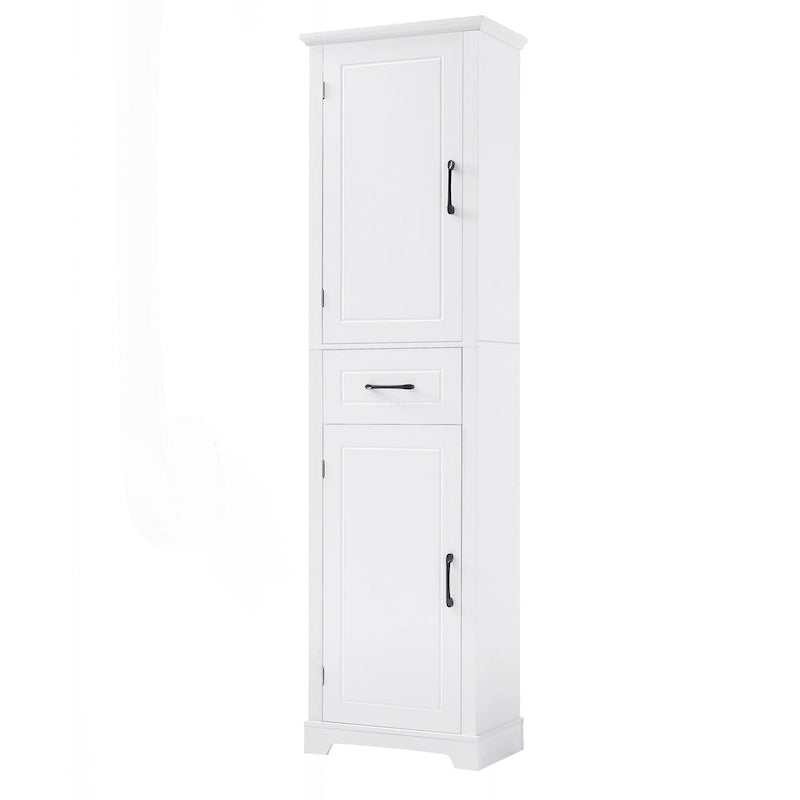 Freestanding Bathroom Storage Cabinet with 4 Adjustable Shelves, Drawer and 2 Doors