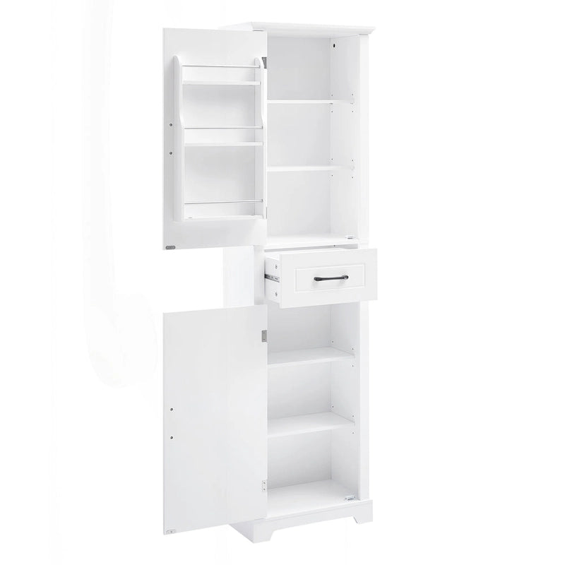 Freestanding Bathroom Storage Cabinet with 4 Adjustable Shelves, Drawer and 2 Doors