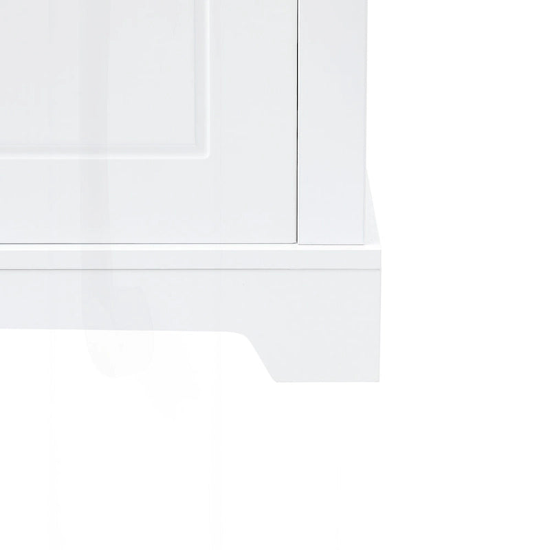 Freestanding Bathroom Storage Cabinet with 4 Adjustable Shelves, Drawer and 2 Doors
