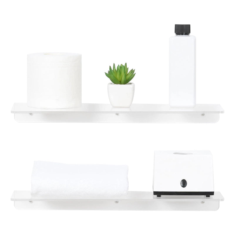 Clear Acrylic Floating Wall Shelves for Bathroom, Bedroom and Living Room
