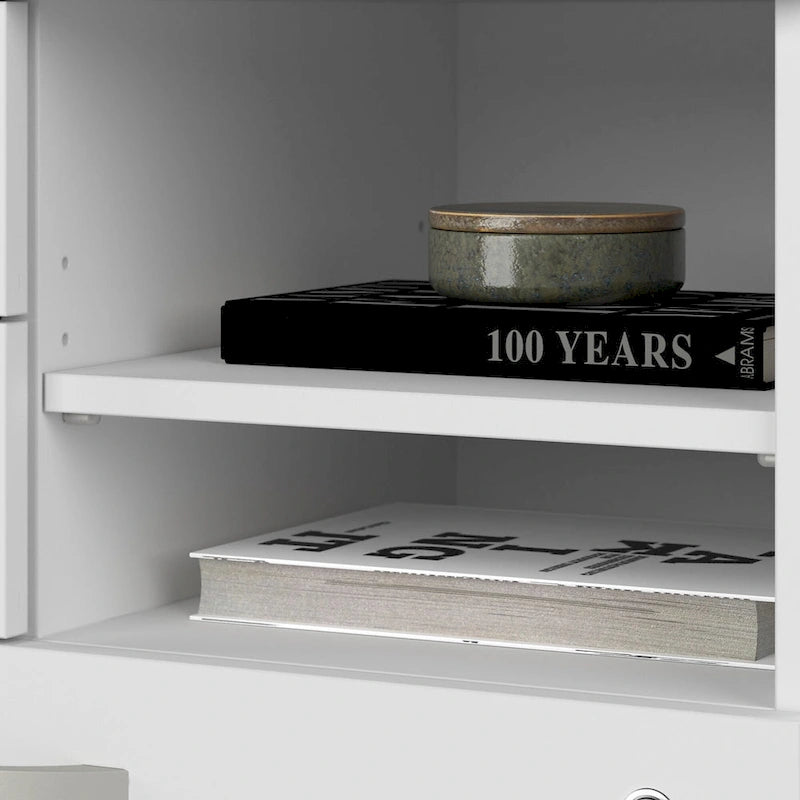 Büro-Aufbewahrungsschrank mit Aktenschublade, 2 Schubladen und offenen Regalböden - 30W x 17D x 26H