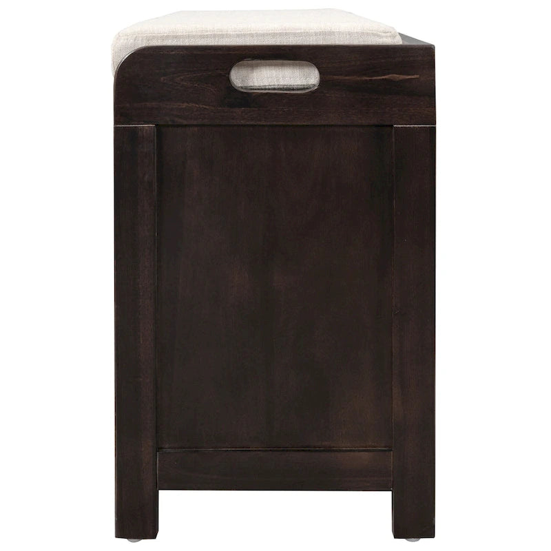 Storage Bench with Removable Basket, 2 Drawers and Cushioned Seat