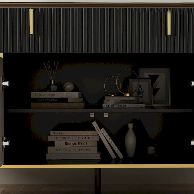 Kitchen Sideboard Accent Storage Cabinet with 2 Drawers and 3 Cabinets