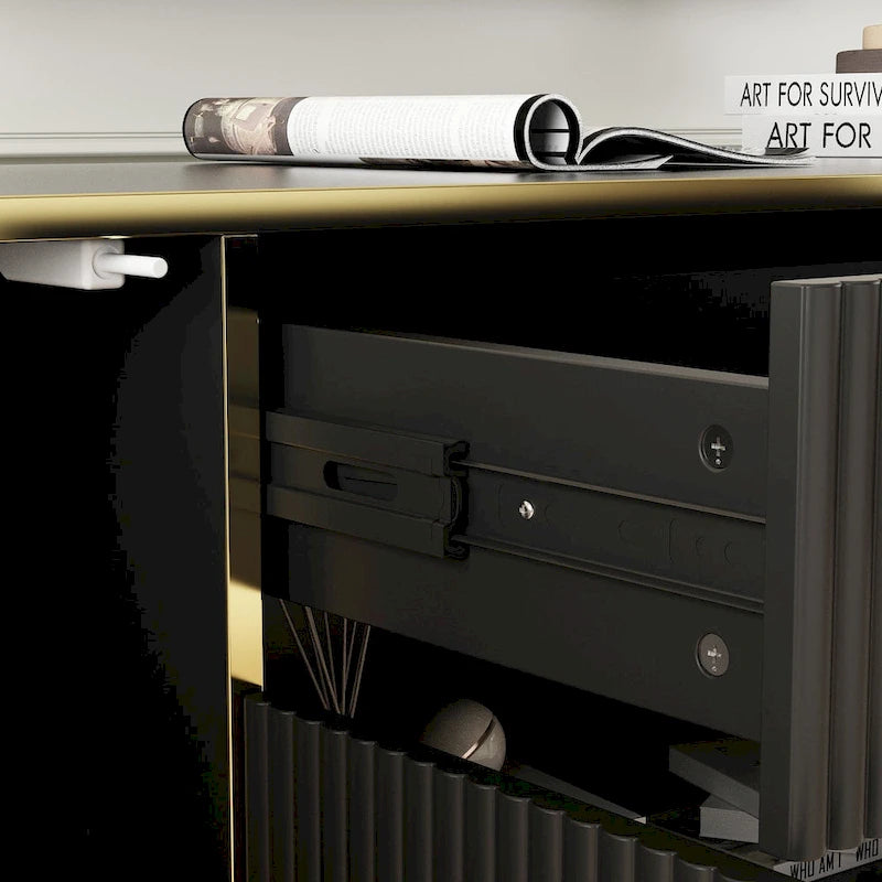 Kitchen Sideboard Accent Storage Cabinet with 2 Drawers and 3 Cabinets