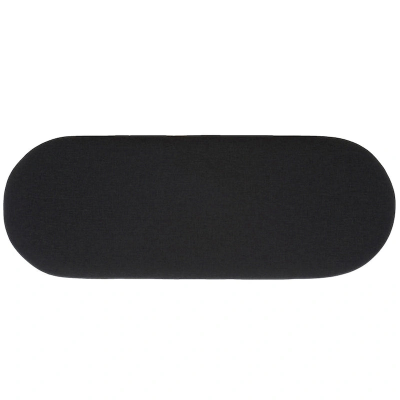 Cushioned Open Shelf Bench with Gold Metal Frame - Black, 42Wx17Dx18H