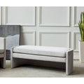Curved Velvet Upholstered Bench with Open Base - 55Wx22Dx20H