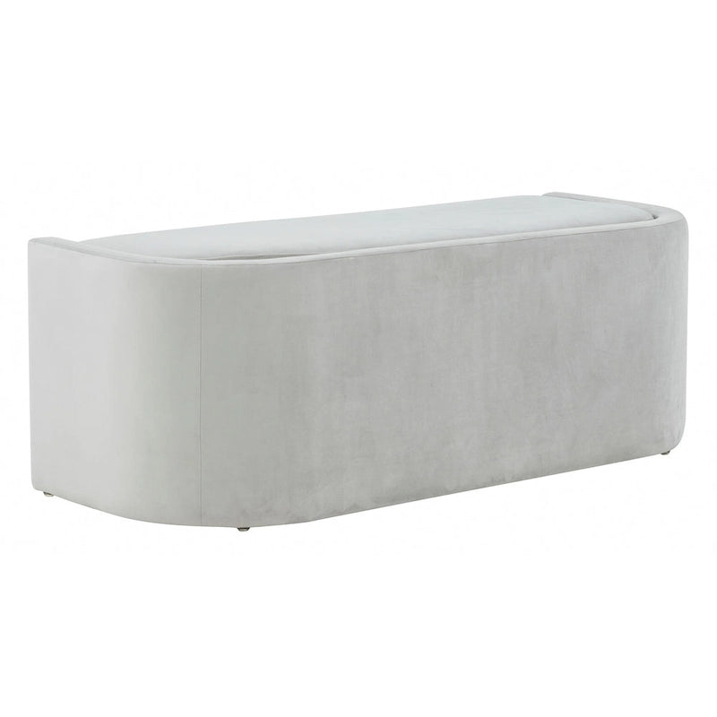 Curved Velvet Upholstered Bench with Open Base - 55Wx22Dx20H