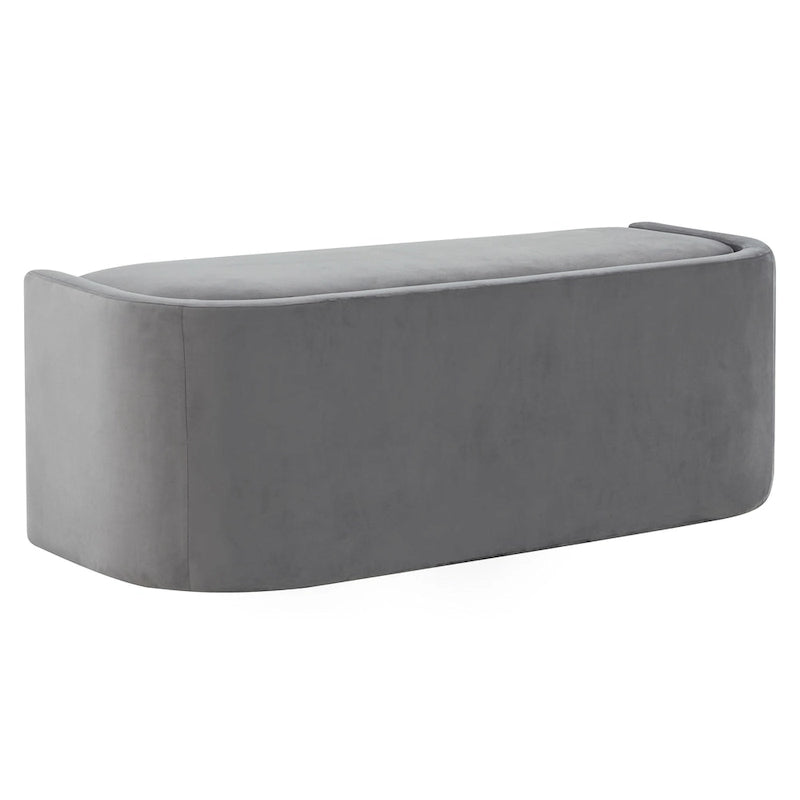 Curved Velvet Upholstered Bench with Open Base - 55Wx22Dx20H