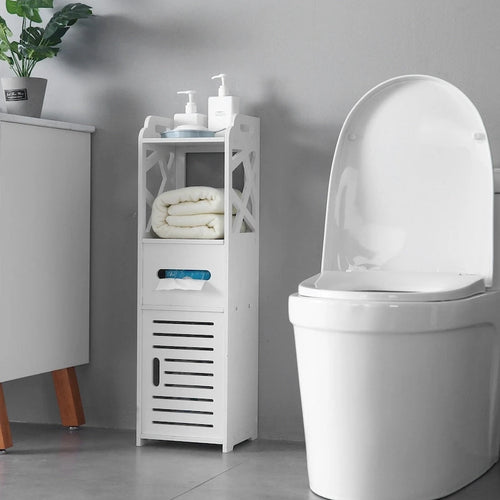 3-tier Bathroom Floor Cabinet Free-Standing Side Storage Organizer