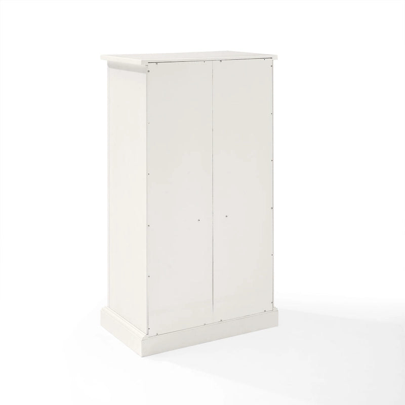 Distressed White Accent Cabinet with Double Doors and 4 Adjustable Shelves