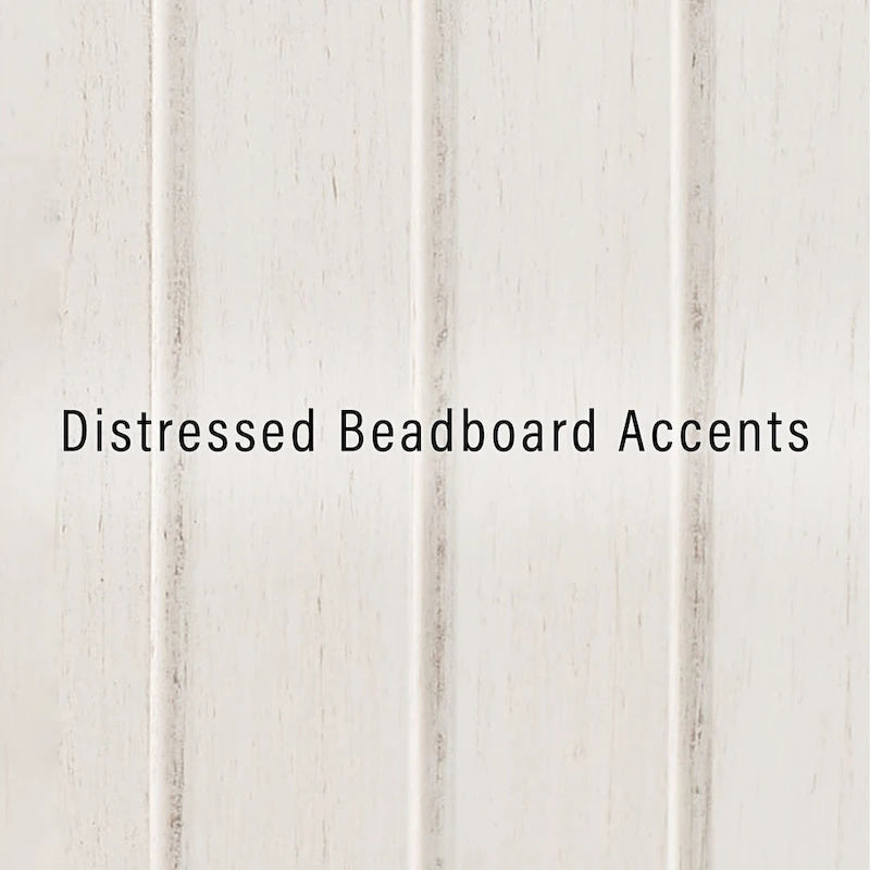Distressed White Accent Cabinet with Double Doors and 4 Adjustable Shelves