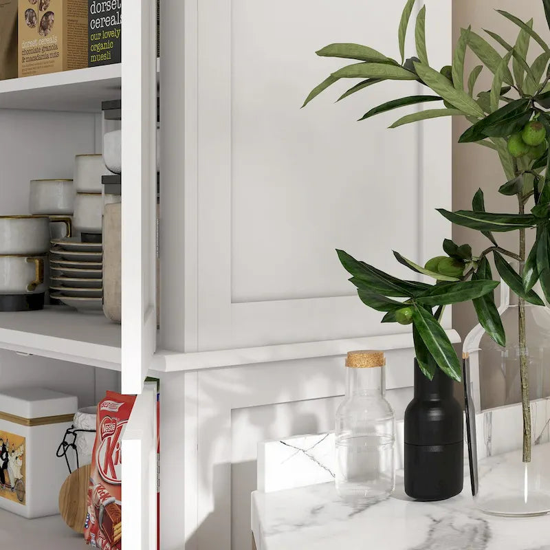 72.5-inch Tall Kitchen Pantry Cabinet with 4 Doors and Adjustable Shelves