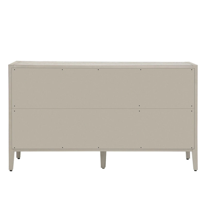 Wood Storage Cabinet with 3 tempered Glass Doors and Adjustable Shelf