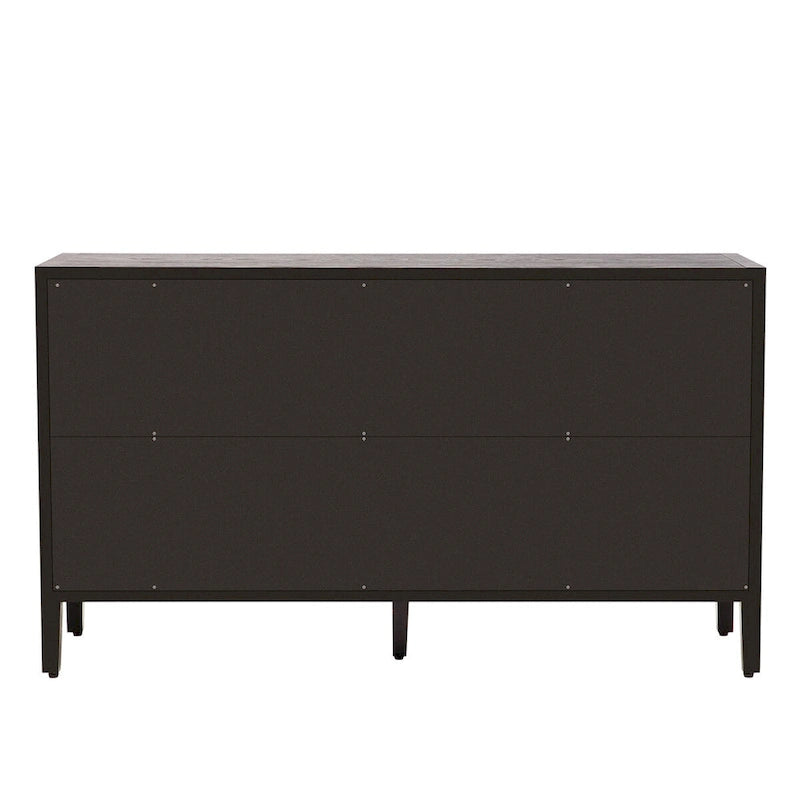 Wood Storage Cabinet with 3 tempered Glass Doors and Adjustable Shelf