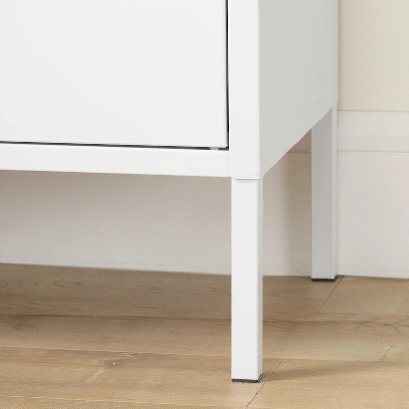 Minimalist 2-Door Storage Cabinet with Adjustable Shelves and Metal Legs