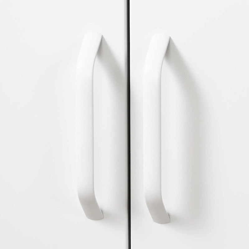 Minimalist 2-Door Storage Cabinet with Adjustable Shelves and Metal Legs