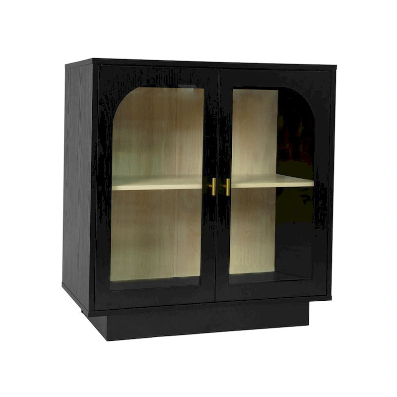 2 Storage Cabinet with Glass Door for Living Room,Dining Room,Study