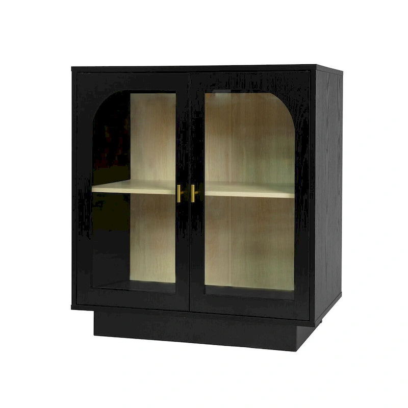 2 Storage Cabinet with Glass Door for Living Room,Dining Room,Study