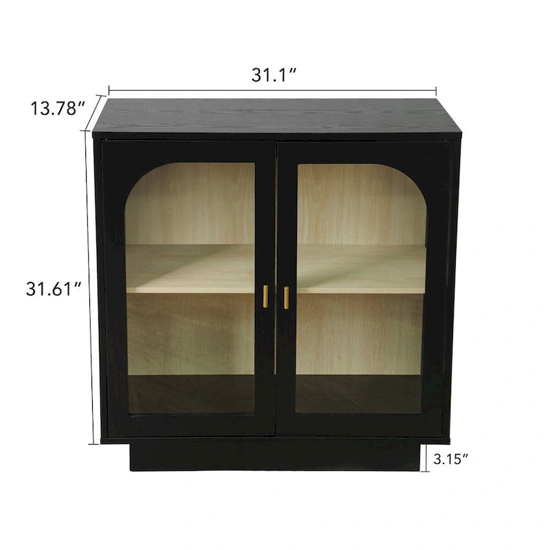 2 Storage Cabinet with Glass Door for Living Room,Dining Room,Study