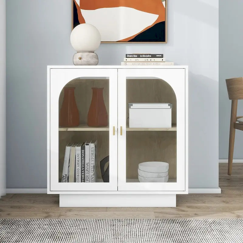 2 Storage Cabinet with Glass Door for Living Room,Dining Room,Study