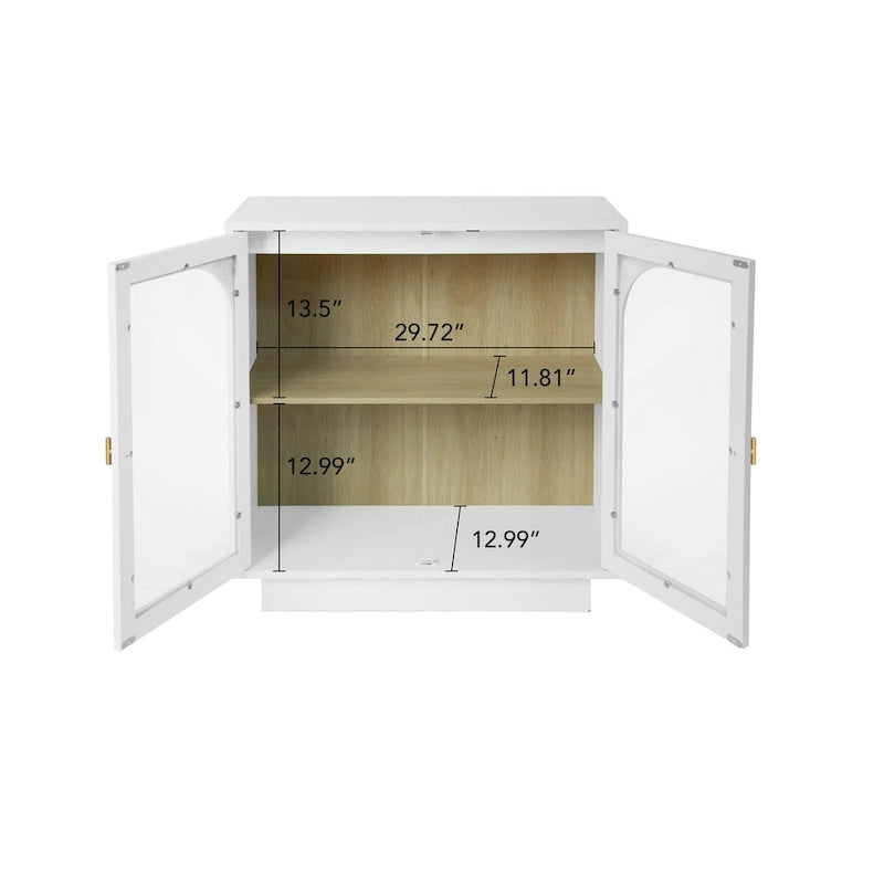 2 Storage Cabinet with Glass Door for Living Room,Dining Room,Study