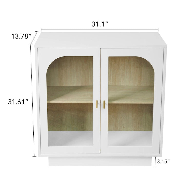 2 Storage Cabinet with Glass Door for Living Room,Dining Room,Study