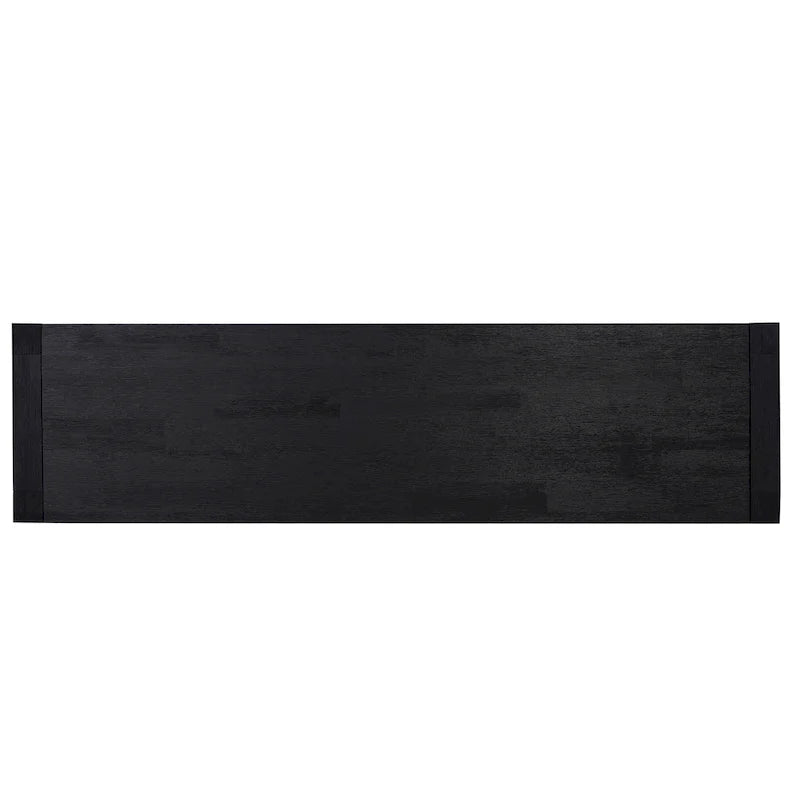 Console Table with 2 Drawers and Bottom Shelf for Entryway - Black