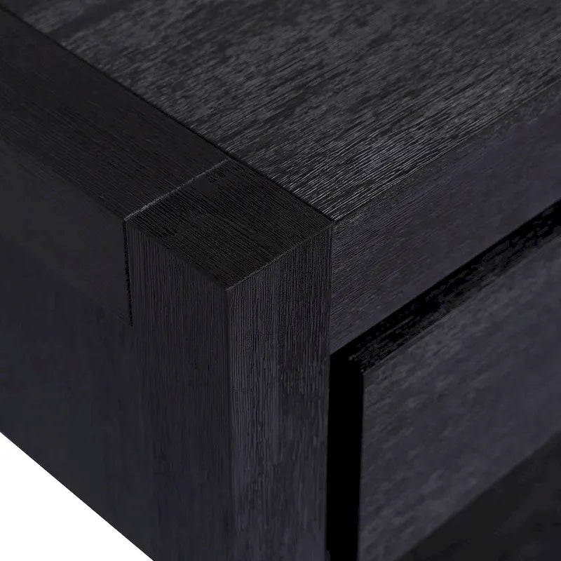 Console Table with 2 Drawers and Bottom Shelf for Entryway - Black