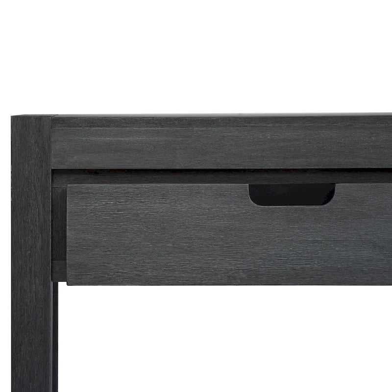 Console Table with 2 Drawers and Bottom Shelf for Entryway - Black