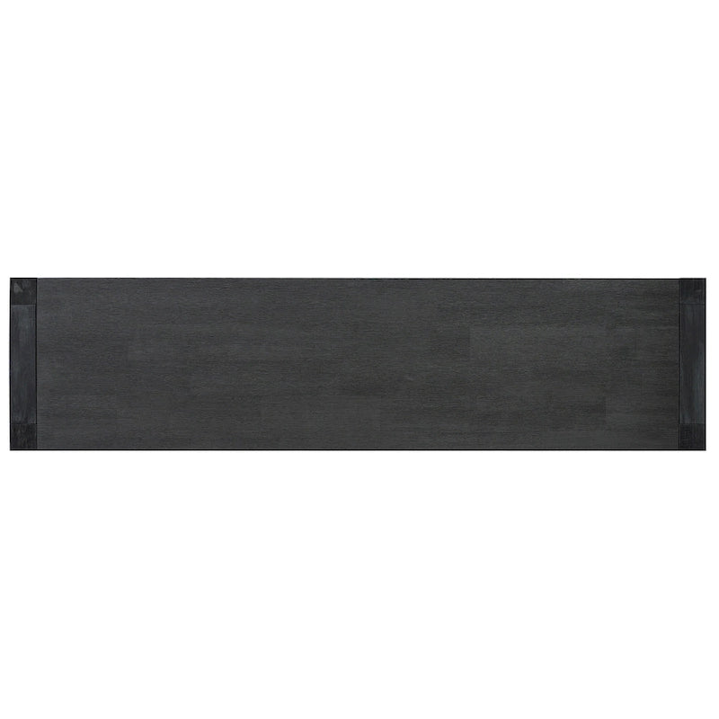 Console Table with 2 Drawers and Bottom Shelf for Entryway - Black