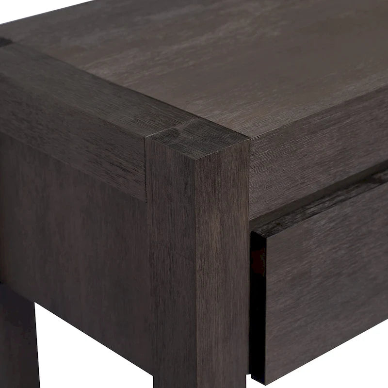 Console Table with 2 Drawers and Bottom Shelf for Entryway - Black