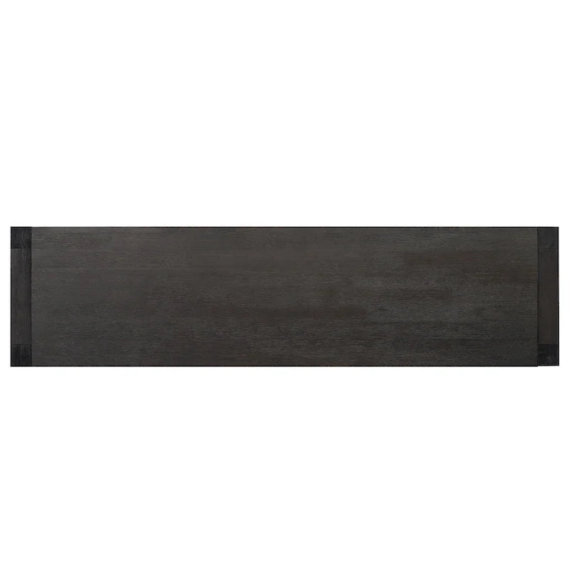 Console Table with 2 Drawers and Bottom Shelf for Entryway - Black