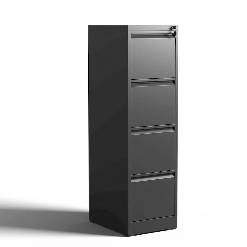 4-Drawer Metal Vertical File Cabinet with Lock and Full-Extension Drawers