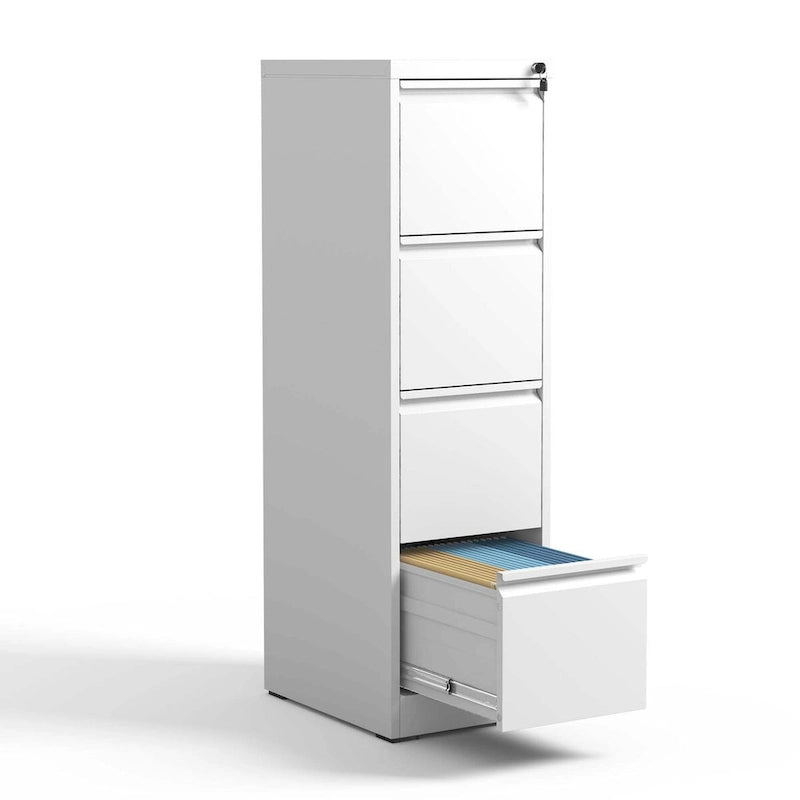 4-Drawer Metal Vertical File Cabinet with Lock and Full-Extension Drawers