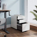 3-Drawer Rolling Pedestal File Cabinet with Lock and Removable Divider