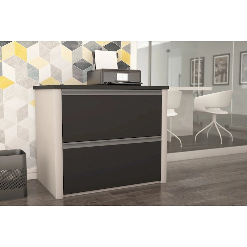 31W 2-Drawer Lateral File Cabinet with Ball-Bearing Slides and Leg Levelers