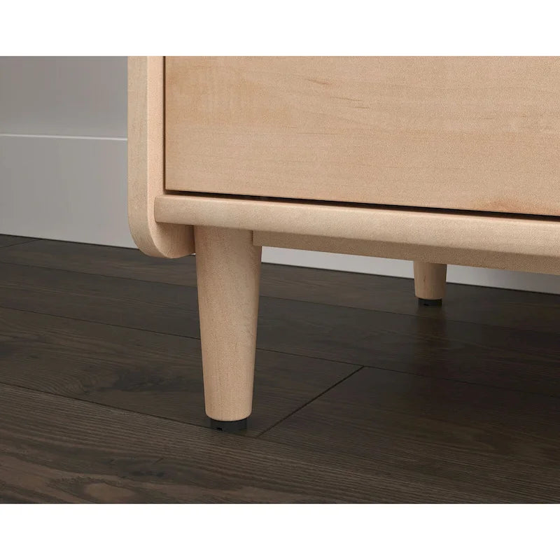 Vertical Storage Cabinet with File Drawer, Adjustable Shelf and Acacia Finish