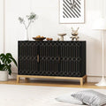 3-Door Sideboard Cabinet with Gold Handles and Adjustable Shelf