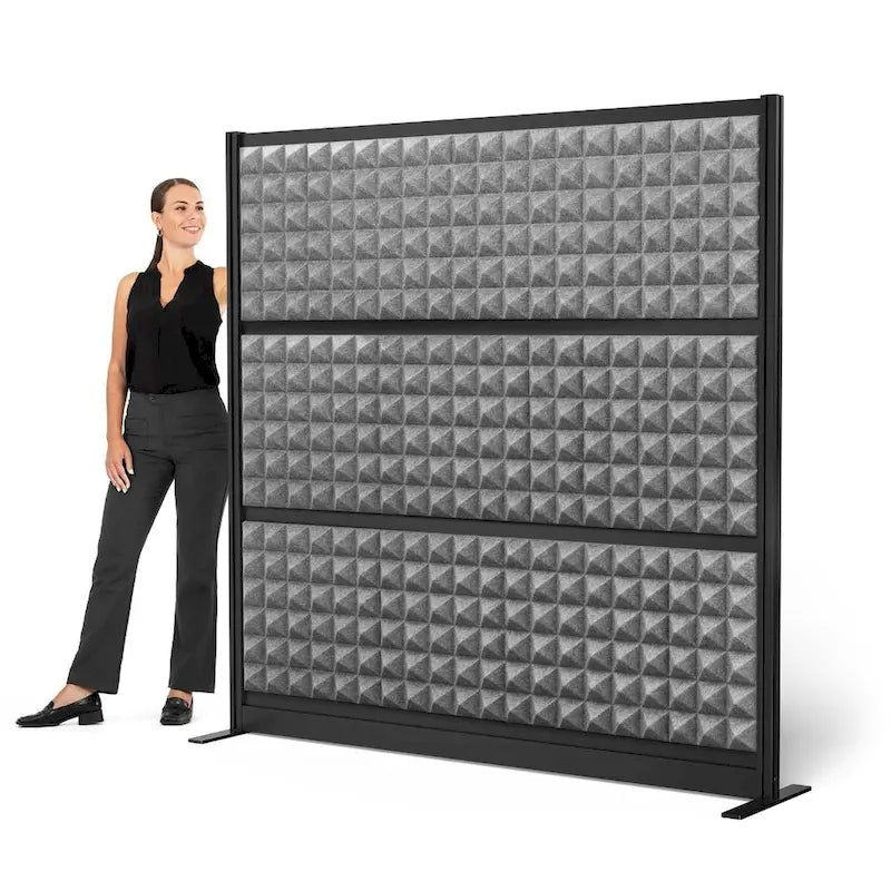 Modularer Sichtschutz-Wandteiler fürs Büro mit schallabsorbierenden Paneelen - 70W x 70H