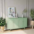 Modern 4-Door Sideboard Buffet Cabinet with Arched Doors - Light Green