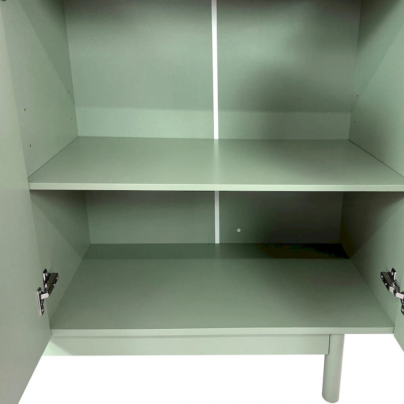 Modern 4-Door Sideboard Buffet Cabinet with Arched Doors - Light Green