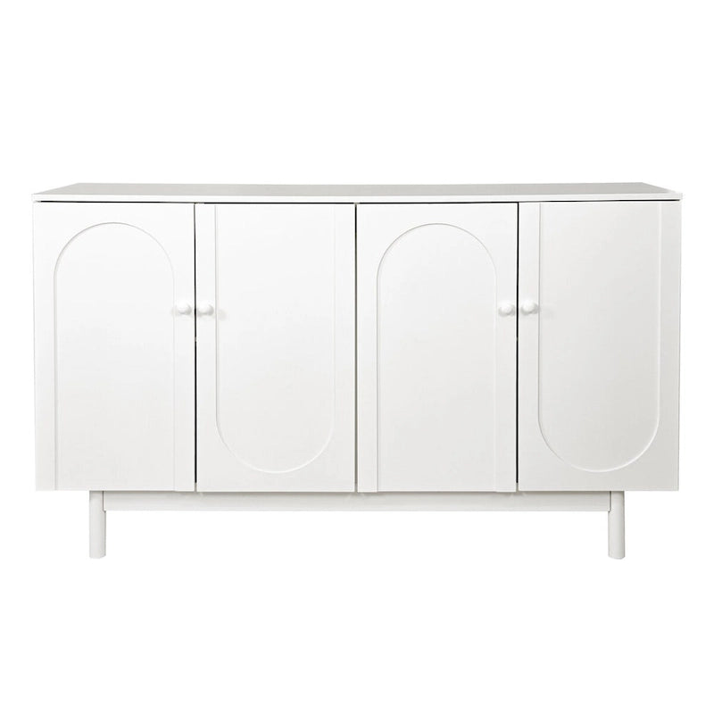 Modern 4-Door Sideboard Buffet Cabinet with Arched Doors - Light Green