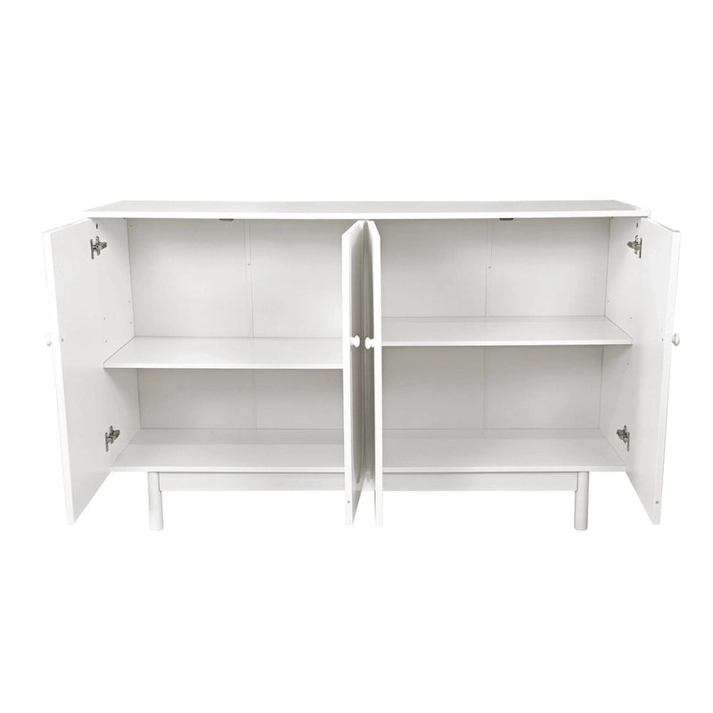 Modern 4-Door Sideboard Buffet Cabinet with Arched Doors - Light Green