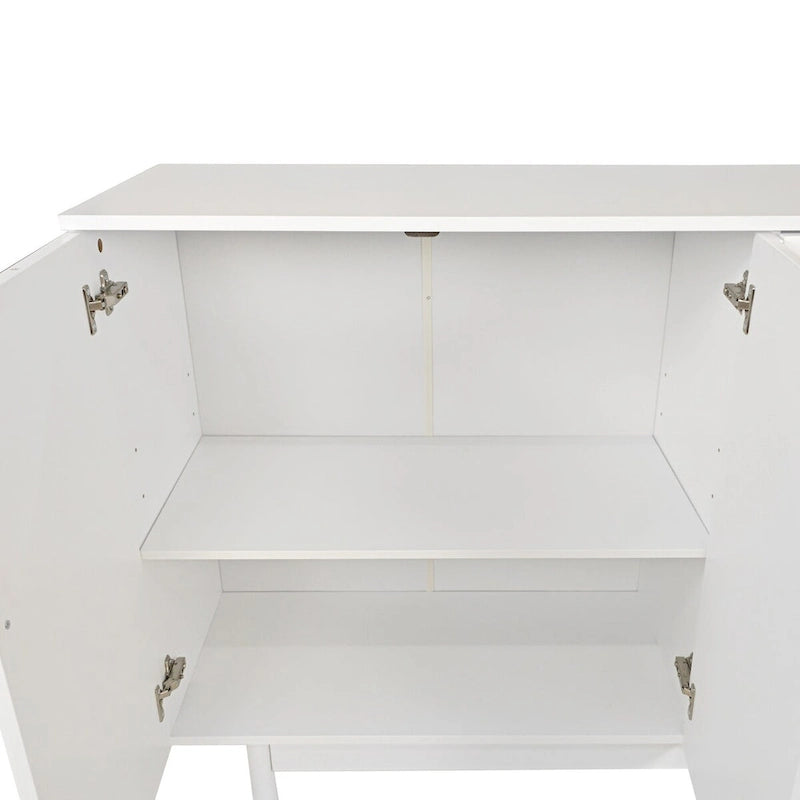 Modern 4-Door Sideboard Buffet Cabinet with Arched Doors - Light Green