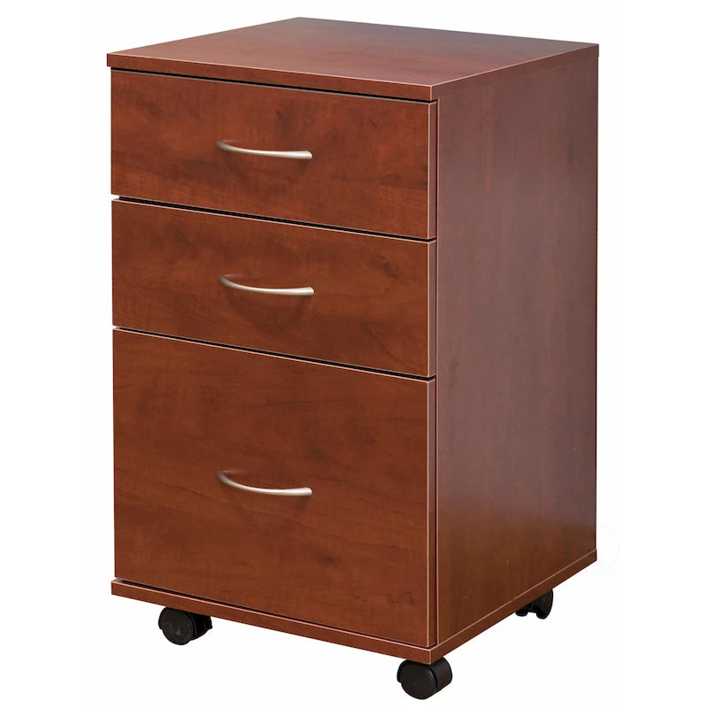 3-Drawer Mobile File Cabinet with Rolling Wheels - Fits Under Desk, Home Office