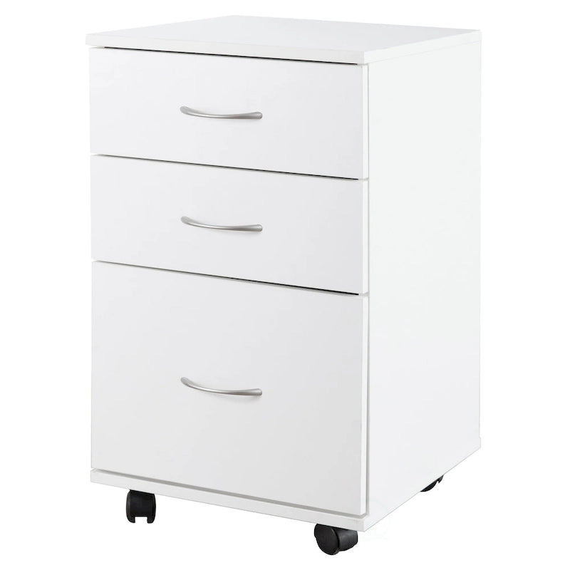 3-Drawer Mobile File Cabinet with Rolling Wheels - Fits Under Desk, Home Office